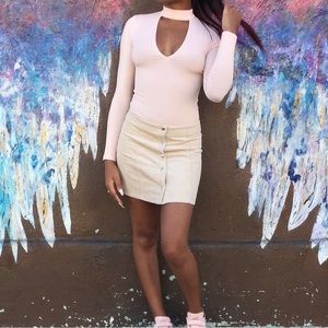 Light pink long sleeve body suit